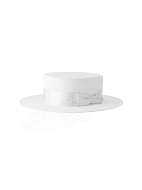 MAISON MICHEL Kiki canotier 모자 와 새틴 리본