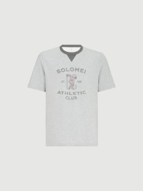 Brunello Cucinelli Cotton jersey crew neck T-shirt with print