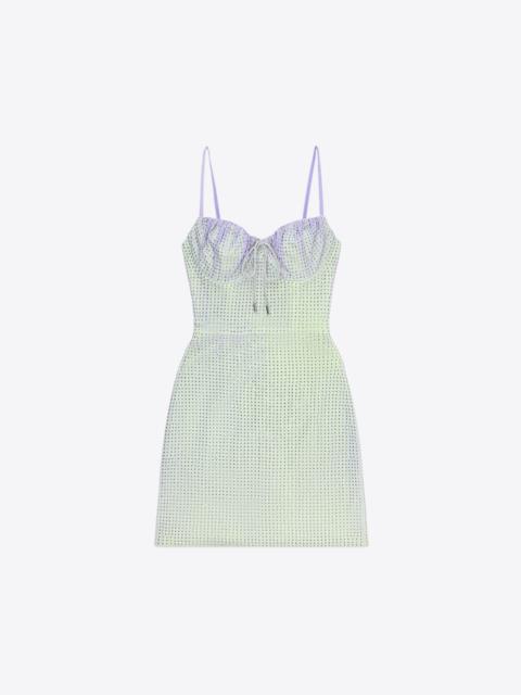 AREA CRYSTAL HOTFIX MINI DRESS