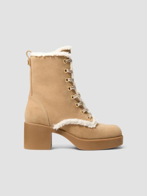 MICHAEL KORS Women's Bryant Suede Lace-Up Boots - Burnt Khaki