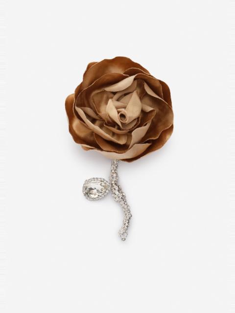 MAGDA BUTRYM Crystal rose drop earring in green