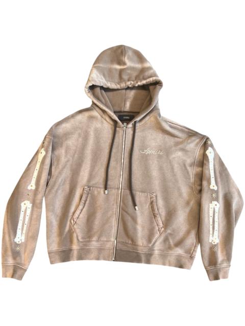 AMIRI Bones Studded Zip-Up Hoodie "Brown" AWTOJR1073 210