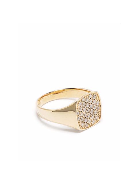 TOM WOOD 9kt yellow gold mini cushion diamond ring