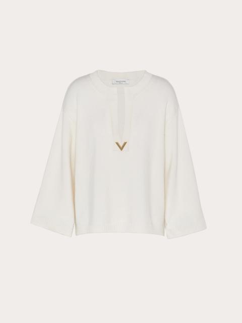 Valentino V GOLD CASHMERE SWEATER