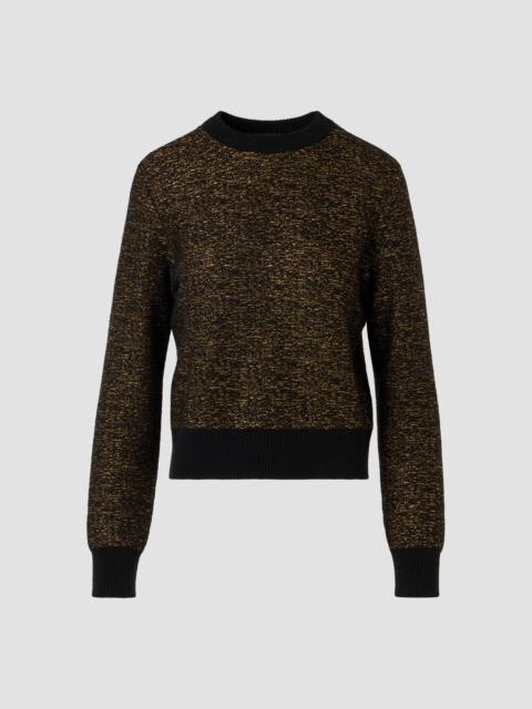 AKRIS Women's Metallic Cashmere-Blend Crewneck Sweater - Black Gold