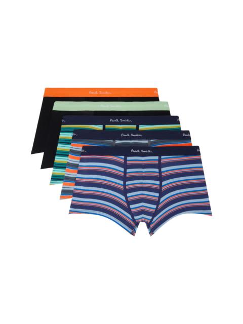Paul Smith Five-Pack Multicolor Stripe & Plain Briefs