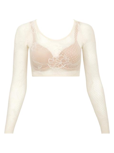 SPANX Women's Embroidered Lace Arm Tights - Soft White