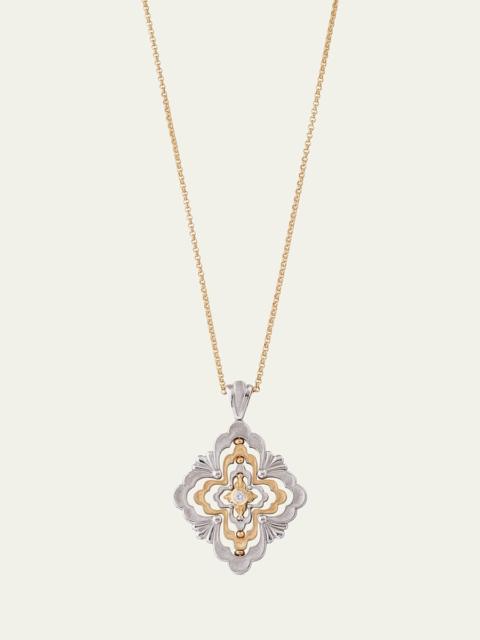 Buccellati Iconica Diamond 18K White Gold and Yellow Gold Pendant Necklace
