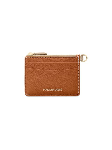 MAISON de SABRÉ Women's Leather Zipped Card Pouch - Pecan Nude