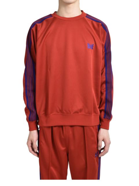 NEEDLES TRACK CREW NECK SHIRT - POLY SMOOTH / RED
