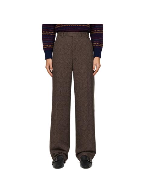 Dries Van Noten Brown Floral Crêpe Trousers