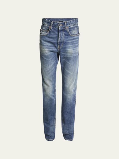 SAINT LAURENT Men's Slim-Fit Faded Jeans