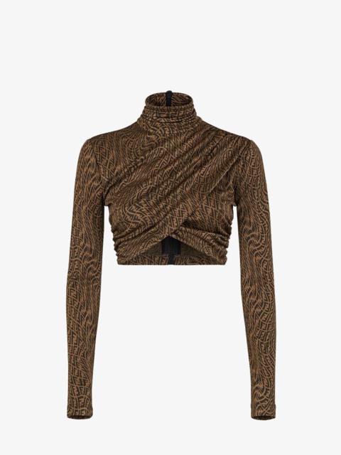 FENDI Brown organzine top