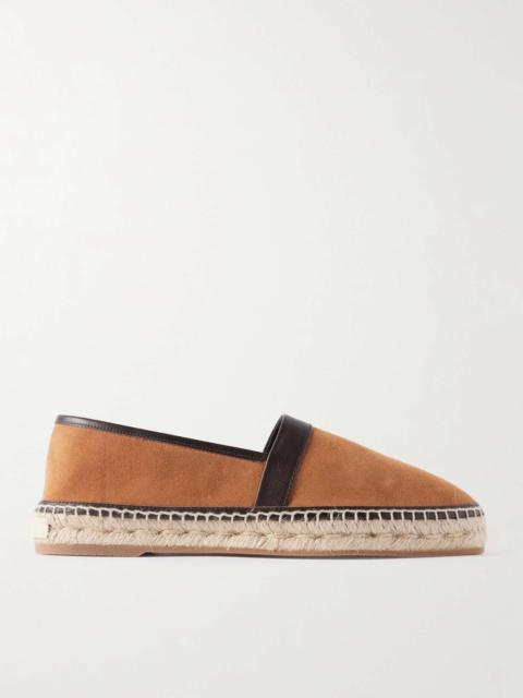 Manolo Blahnik Nerano Leather-Trimmed Suede Espadrilles