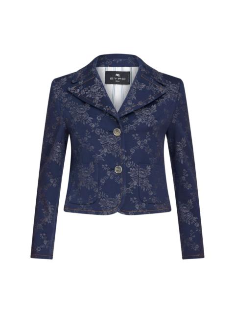 Etro floral-jacquard cropped blazer