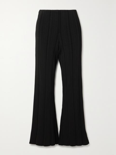 GALVAN Dawn Ribbed-knit Wide-leg Pants