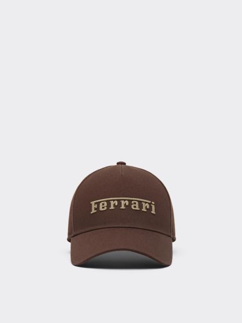 Ferrari Cotton Twill Baseball Cap with Embroidered Logo
