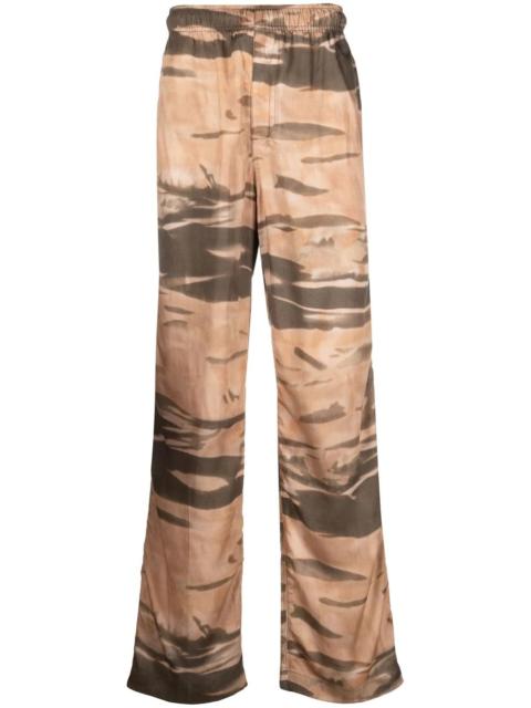 Diesel camouflage wide-leg trousers