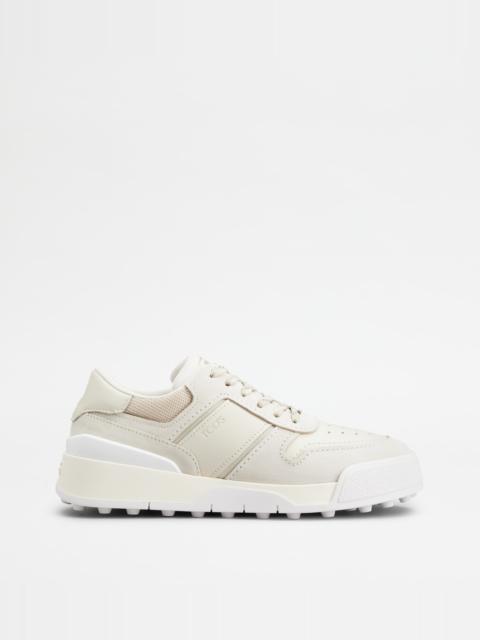 TOD'S SNEAKERS IN SUEDE AND SMOOTH LEATHER - OFF WHITE