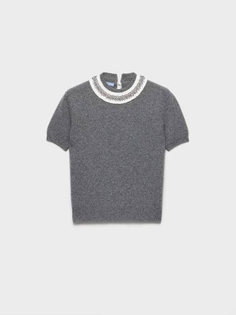 Prada Short-sleeved wool and cashmere sweater