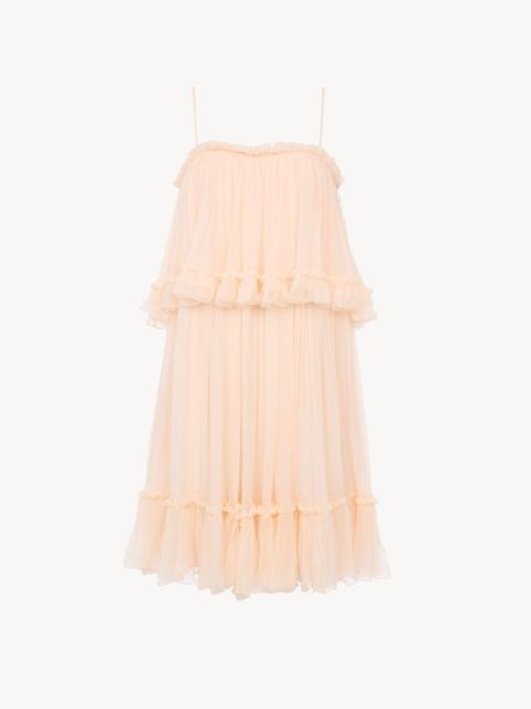Chloé SLEEVELESS MINI DRESS IN SILK MOUSSELINE