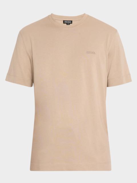 Men's Heather Cotton T-Shirt with Embroidered Logo