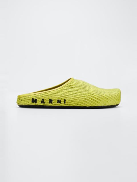 Marni Men's Sabot Raffia Mule Slides