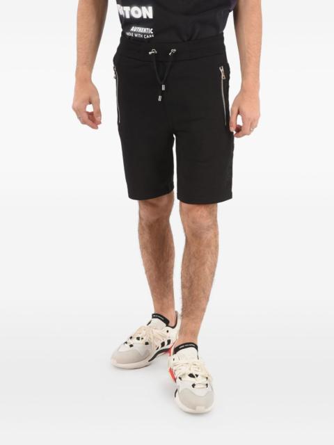 Balmain logo-band zip-detail shorts