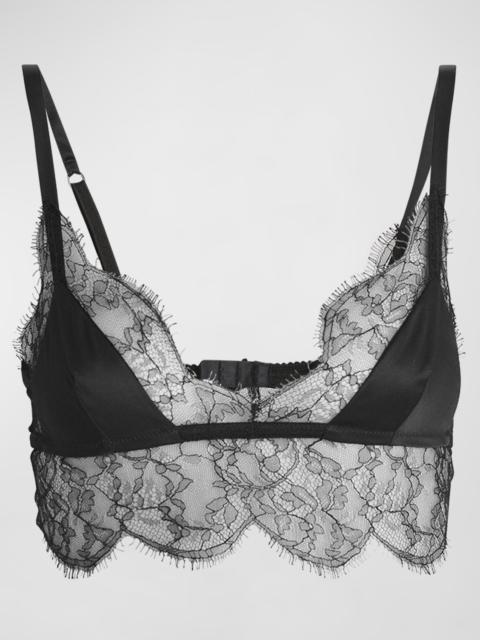 Dolce & Gabbana Wireless Lace & Satin Triangle Bra