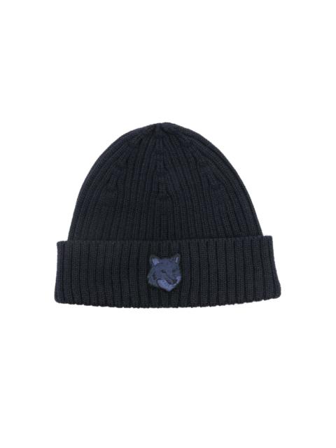 Bold Fox Head ribbed beanie