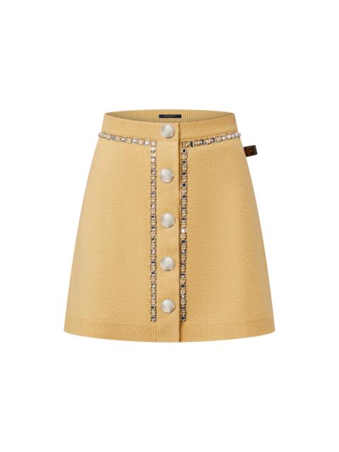 Louis Vuitton Beaded Trim Compact Knit Mini Skirt