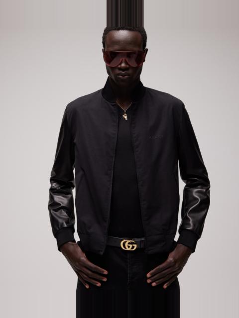 GUCCI Velvety leather bomber jacket