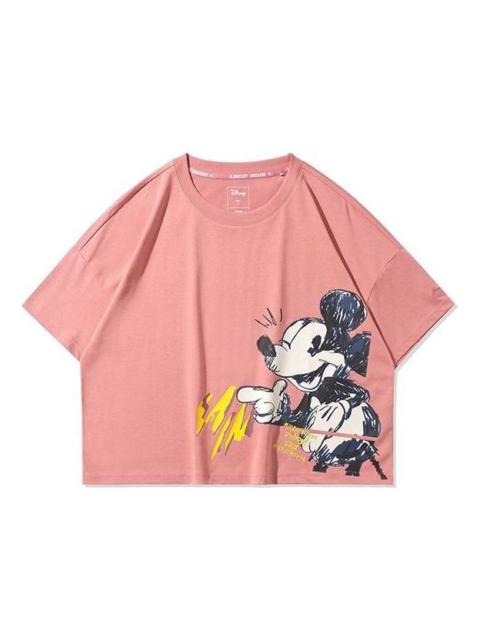 Li-Ning (WMNS) Li-Ning Casual Loose Round Neck Sports Short Sleeve 'Apricot Pink' AHSQ268-2