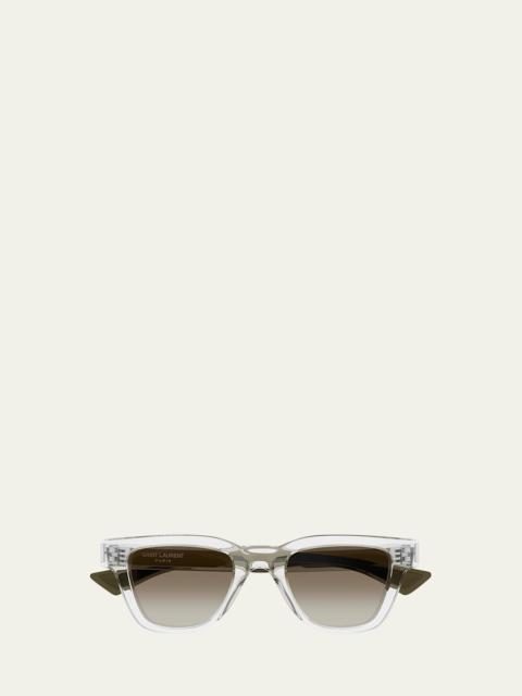 SAINT LAURENT Men's SL 789 Jacquesm Acetate Rectangle Sunglasses
