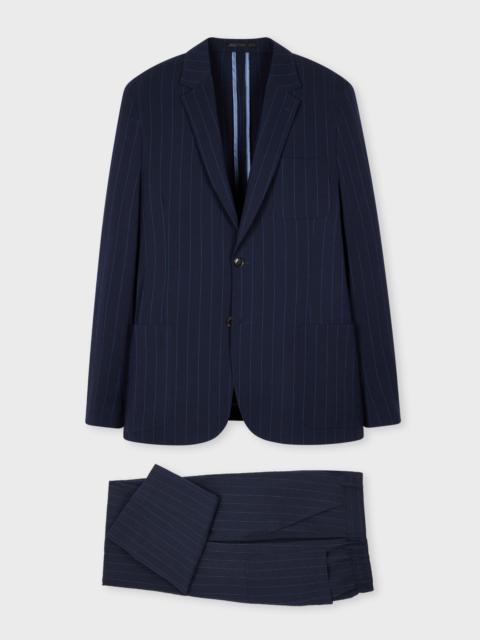 Paul Smith Navy Pinstripe Wool Seersucker Suit