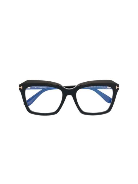 logo-plaque square-frame glasses