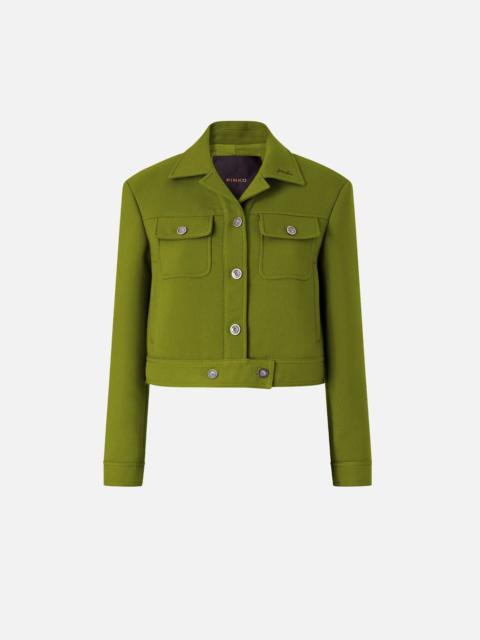 PINKO CROPPED JACKET WITH TOPSTITCHING