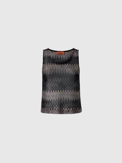 Missoni Sleeveless viscose lamé chevron top