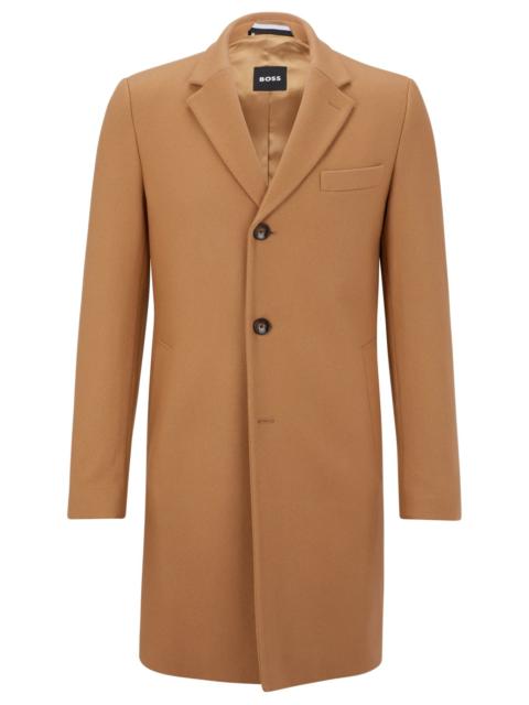 BOSS SLIM-FIT COAT IN A VIRGIN-WOOL BLEND