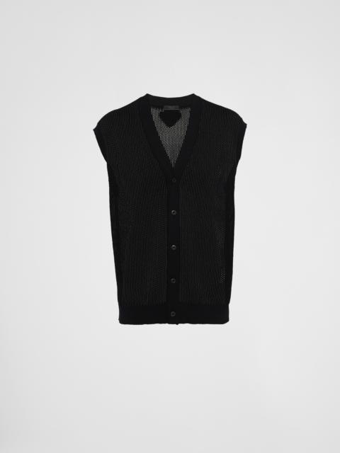 Prada Sleeveless silk and cotton cardigan