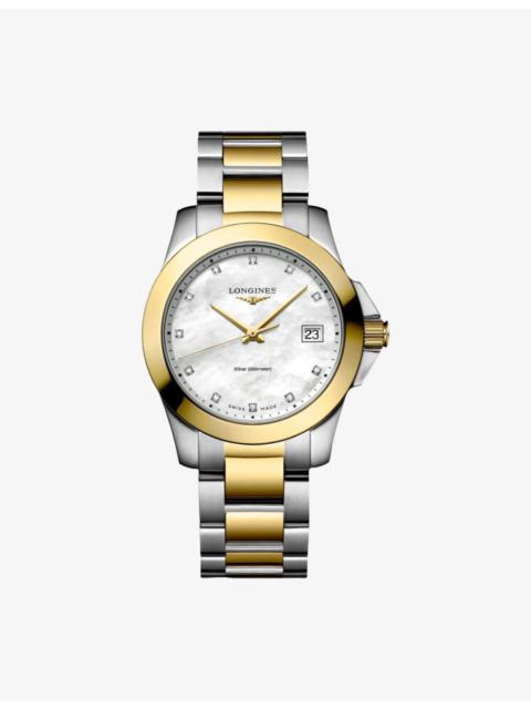 Longines L3.377.3.87.7 Conquest Stainless-Steel and Yellow-Gold PVD Quartz Watch