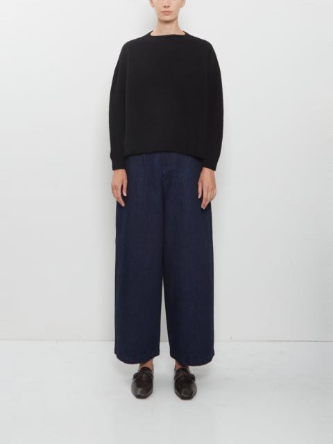 pas de calais 11.5 oz Natural Slub Denim Cropped Wide Pants