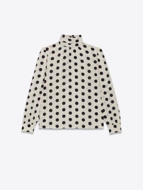 SAINT LAURENT high-neck blouse in crepe de chine