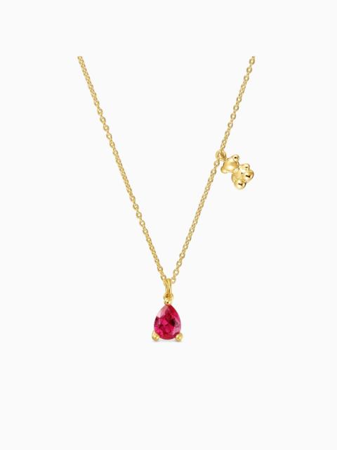 TOUS Short 18K gold vermeil bear motif Necklace with lab-grown ruby Bold Bear LGG