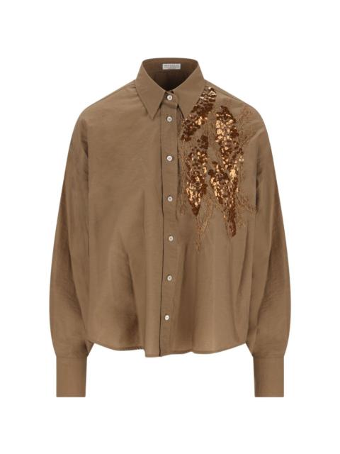 Brunello Cucinelli sequin-embellished shirt