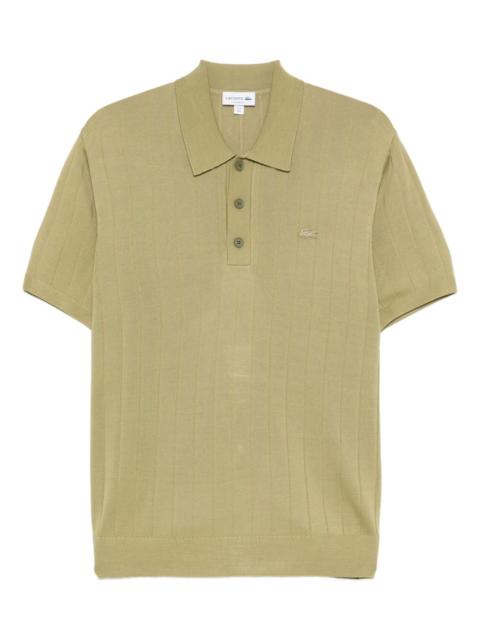 LACOSTE buttoned ribbed polo shirt