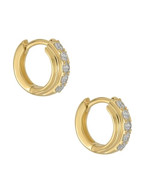 STONE AND STRAND Dainty Boulevard Huggie Earrings
