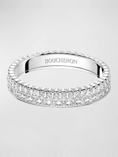 Boucheron Quatre Radiant Edition White Gold Diamond Wedding Band Ring, EU 48 / US 4.5