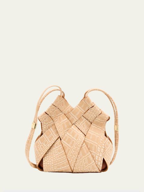 ULLA JOHNSON Charlotte Woven Embossed Leather Crossbody Bag