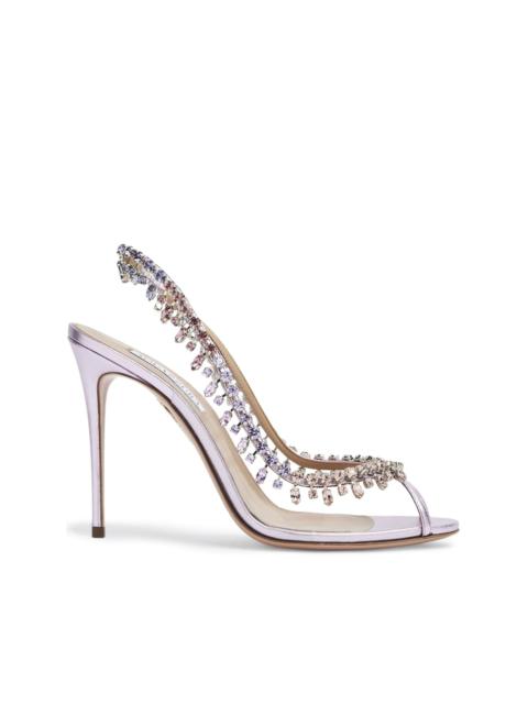 AQUAZZURA crystal-embellished slingback pumps